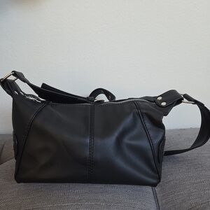 Black Leather Crossbody Bag